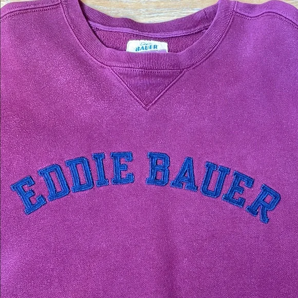 RARE Vintage Eddie Bauer Maroon Sweatshirt Men’s XL Sport Shop Seattle - Picture 4 of 4